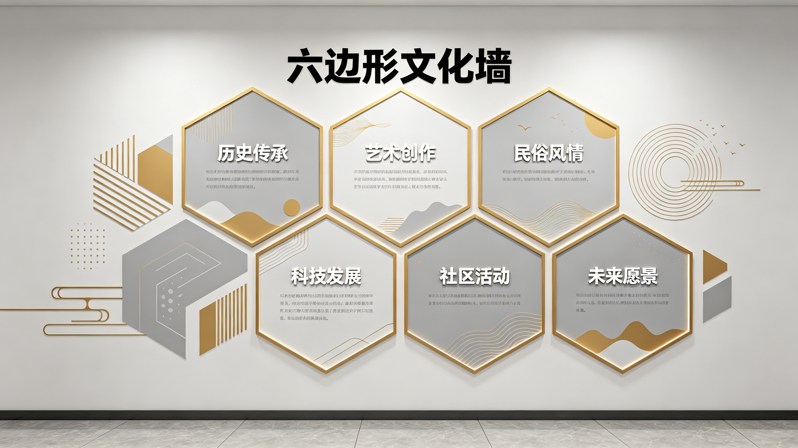 定边企业文化墙 | 六边形信息美学